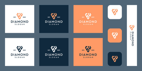 combination of the letters GU monogram logo with abstract diamond shapes. Hipster elements of typographic design. icons for business, elegance, and simple luxury. Premium Vectors.