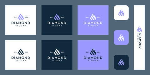 combination of the letters HM monogram logo with abstract diamond shapes. Hipster elements of typographic design. icons for business, elegance, and simple luxury. Premium Vectors.