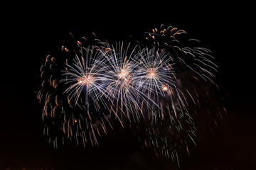 Holidays Fireworks at night sky