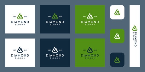 combination of the letters N monogram logo with abstract diamond shapes. Hipster elements of typographic design. icons for business, elegance, and simple luxury. Premium Vectors.