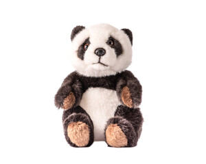 realistic panda teddy bear isolated on a white background.