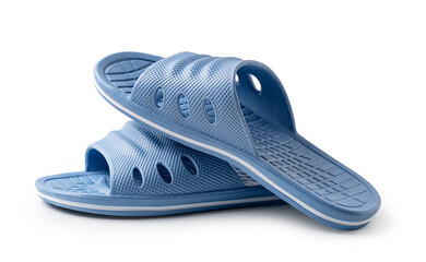 Blue Rubber Slippers on a white background