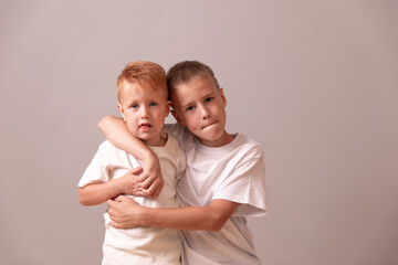 Happy Teenager and Kid Portrait outdoor