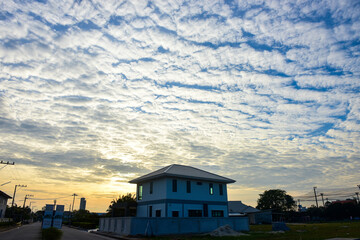 Blue sky and white clouds for background
