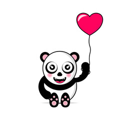 cute panda valentine s day illustration design