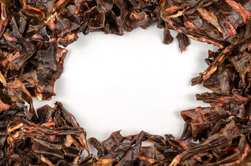 Natural treats for pets. Dried beef kidneys with the blank white area.