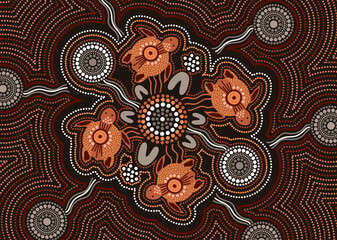 Turtle aboriginal art - vector