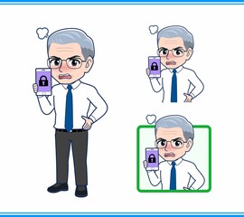 白髪のサラリーマンの男性