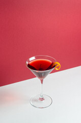 Classic Manhattan cocktail. Alcoholic beverages. Bar. Restaurant.