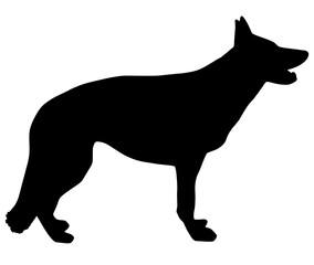 可愛いシェパードのシルエット