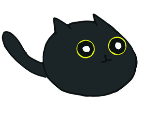 Hand draw cute fat cat