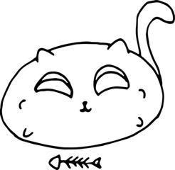 Hand draw cute fat cat