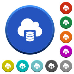 Cloud database beveled buttons