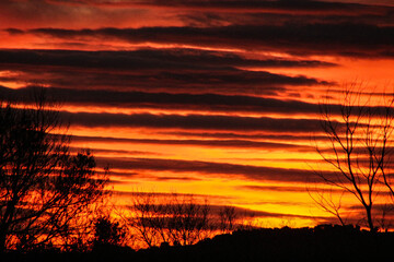 Fototapeta premium Coucher de soleil à Vaison la romaine Provence