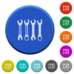 Set of wrenches beveled buttons