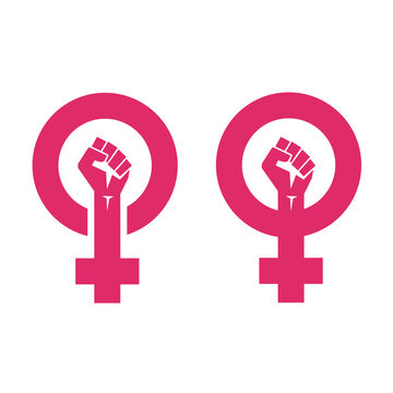 Vector Women Resist Symbol. Isolated Background. Woman Symbol Vector. Feminism Power. Female Icon. Feminist Hand. Girls Rights. Women Resist. Isolated Illustration