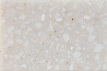 Texture of decorative artificial acrylic stone. Stone sample for bathroom, kitchen countertops furniture. Stone texture for modern interior design.