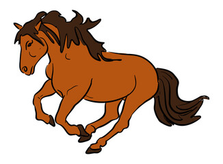 horse gallops fast, vector illustration