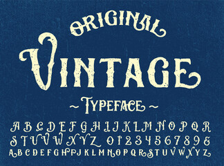 Vintage Retro Typeface Grunge Font Alphabet