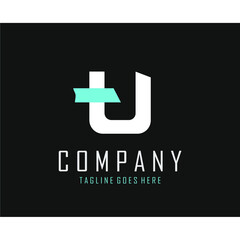Obraz premium abstract logo letter T combination with letter U