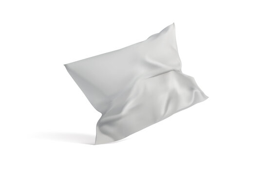 Comfortable cushion made of smooth white fabric in an upright position. Vector illustration