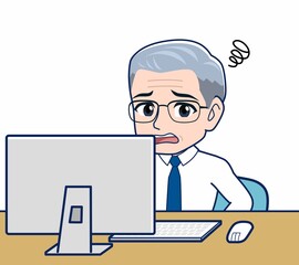 年配のサラリーマンの男性