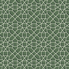 Geometric green pattern background texture.
