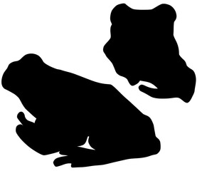 可愛い蛙のシルエット