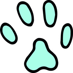 Digital cute cat and puppy paw