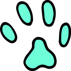 Digital cute cat and puppy paw