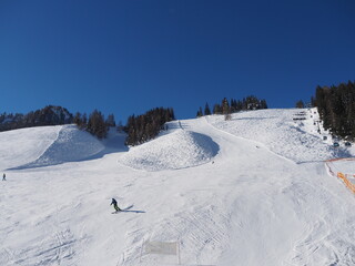 Fototapeta na wymiar Ski slope in Zauchensee, Ski Amade area, Austria
