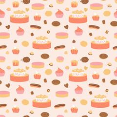 Vector seamless pattern with confectionery
