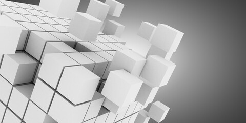 3d abstract background cubes . business concept. 3d illustration