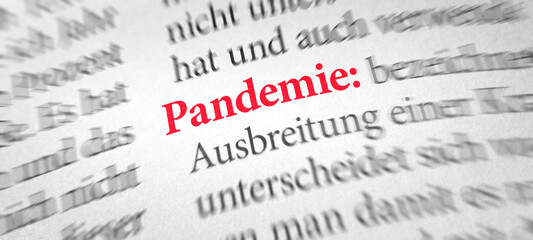 Wörterbuch mit dem Begriff Pandemie