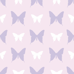 Naklejka na ściany i meble Cute seamless repeat pattern with butterflies