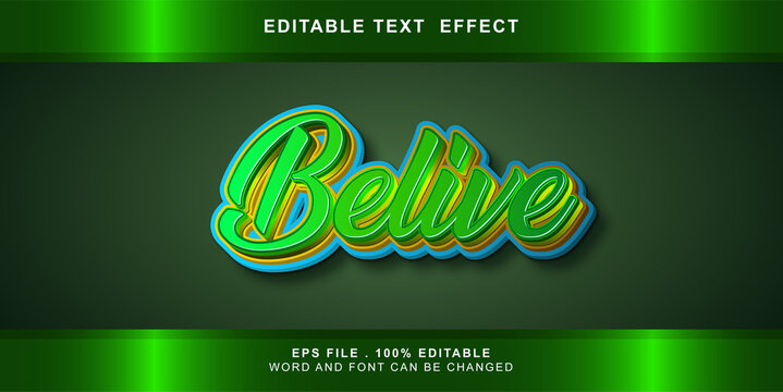 belive text effect editable
