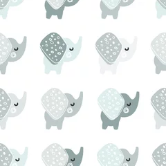 Foto op Plexiglas Olifant patroon met olifanten