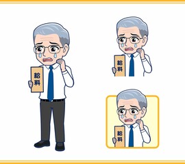 給料をもらった年配の男性