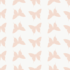 Seamless butterfly silhouette repeat pattern vector