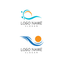 Water wave icon vector illustration design logo