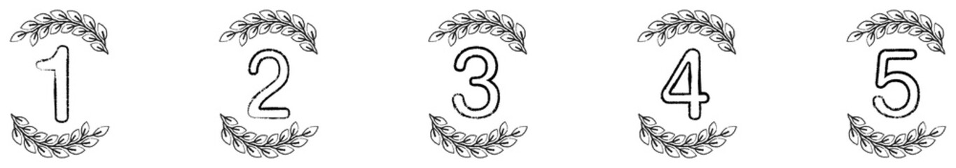 Vector number laurel wreath set : ranking,award