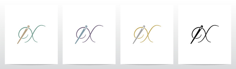 Thread And Needle Formed Letter Logo Design X