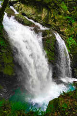 Fototapeta premium 流れ落ちる滝、轟九十九滝