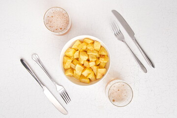 chunks of chips in small porcelain bowl