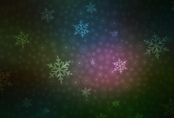 Dark Multicolor vector pattern in Christmas style.