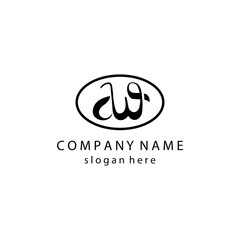initials aw logo illustration design vector template