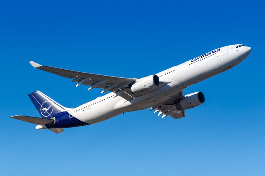 Lufthansa Airbus A330-300 airplane Frankfurt Airport in Germany