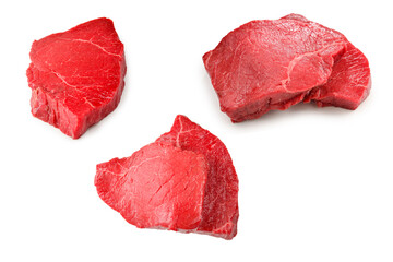 Beef steak isolated on white background.
