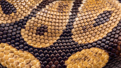 Snake boa constrictor close-up on a white background. Snake skin. Reptile