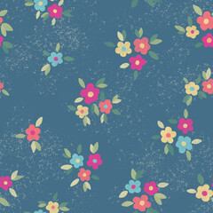 Hand drawn floral seamless pattern texture. Vintage style. - 414639432